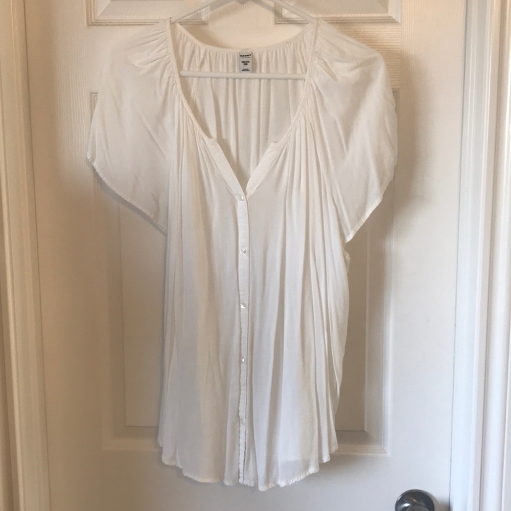 White button up blouse